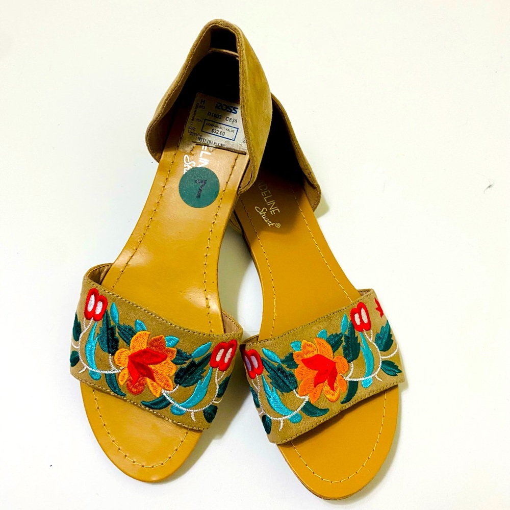 Madeline Stuart embroidered sandals